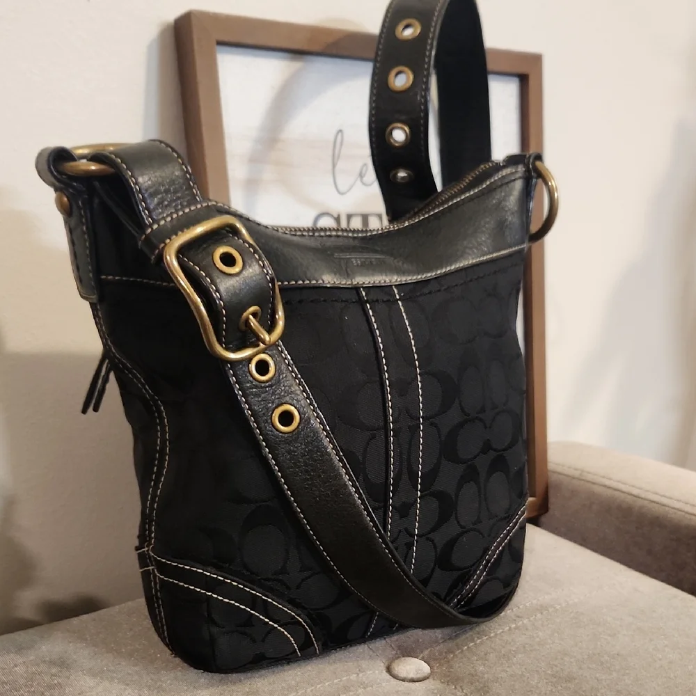 Coach Signature Canvas/Leather Crossbody